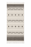 Handwoven Wool Runner – Natural White & Grey