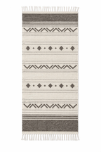 Handwoven Wool Runner – Natural White & Grey