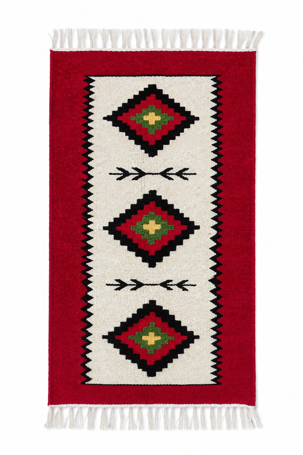 Handwoven Wool Rug – "Wheel of Life" Pattern