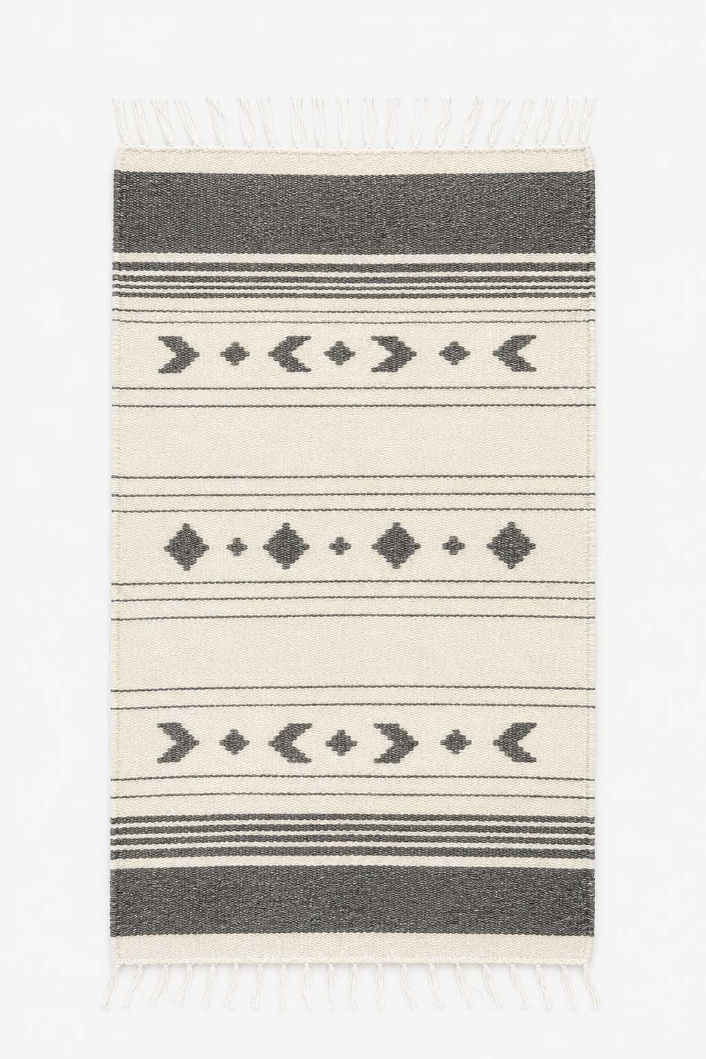 Handwoven Wool Rug – Diamond Motif
