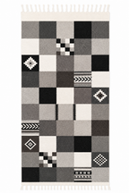 Handwoven Wool Runner – Abstract Checkerboard Pattern
