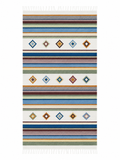 Handwoven Wool Runner – Stripe & Diamond Pattern