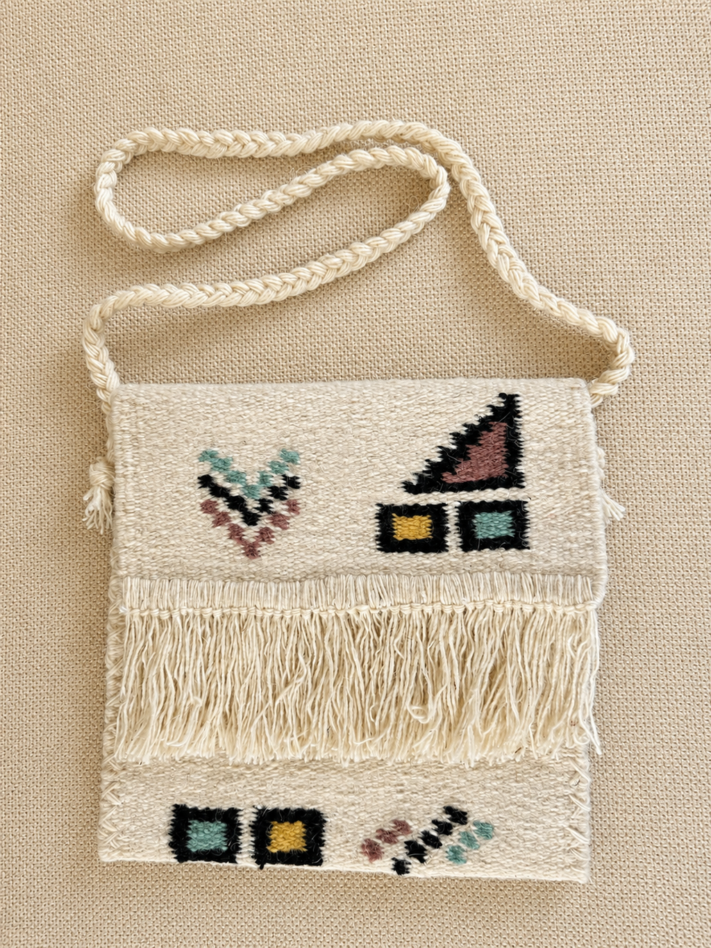 Woven Wool Bag – Geometric Motifs