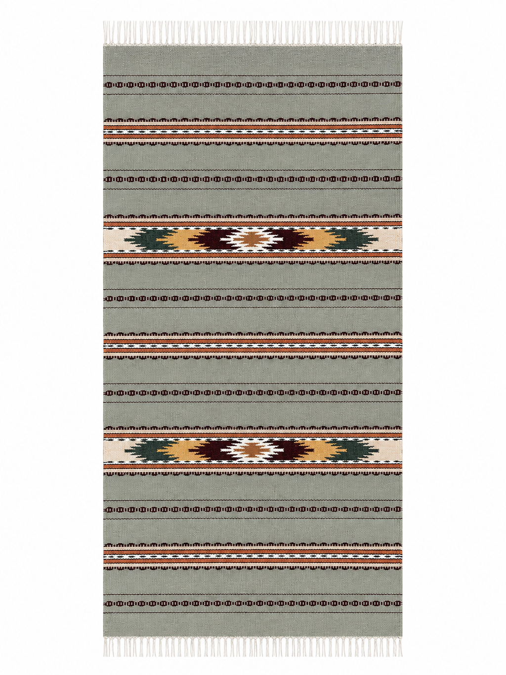 Handwoven Wool Runner – Chain Pattern