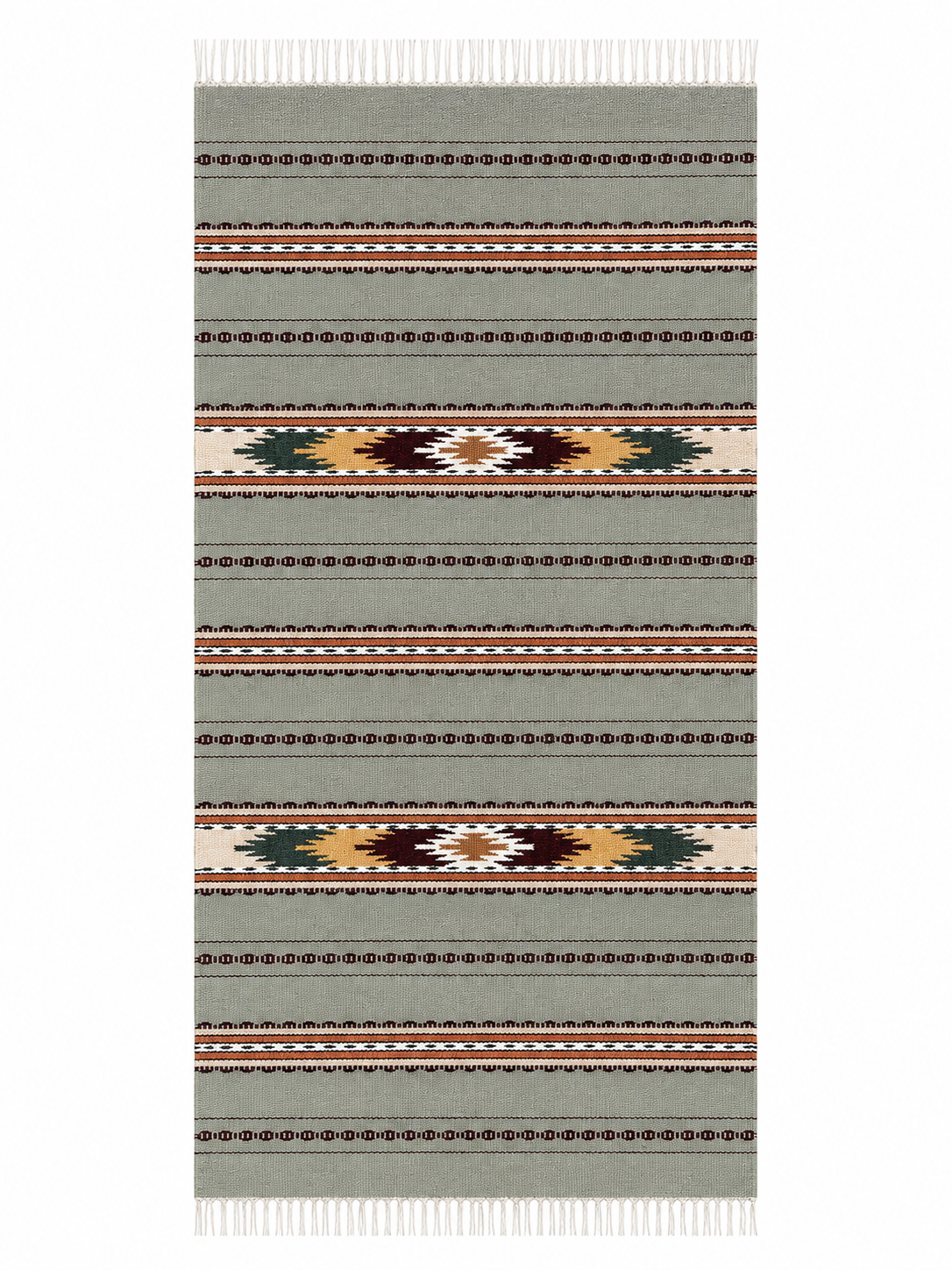 Handwoven Wool Runner – Chain Pattern