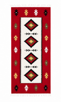 Handwoven Wool Runner – Wheel of Life Motif