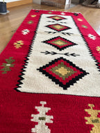 Handwoven Wool Runner – Wheel of Life Motif