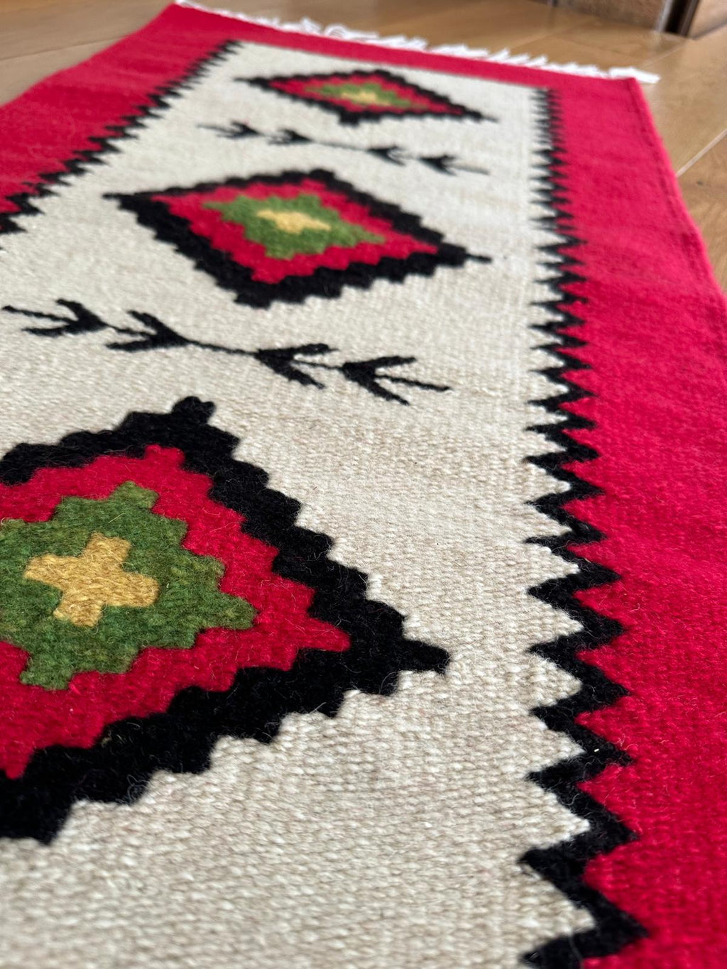 Handwoven Wool Rug – "Wheel of Life" Pattern