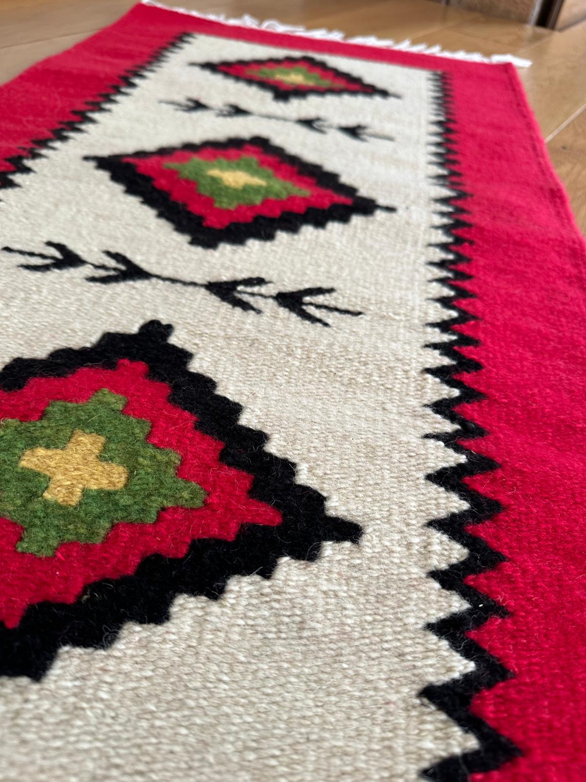 Handwoven Wool Rug – "Wheel of Life" Pattern