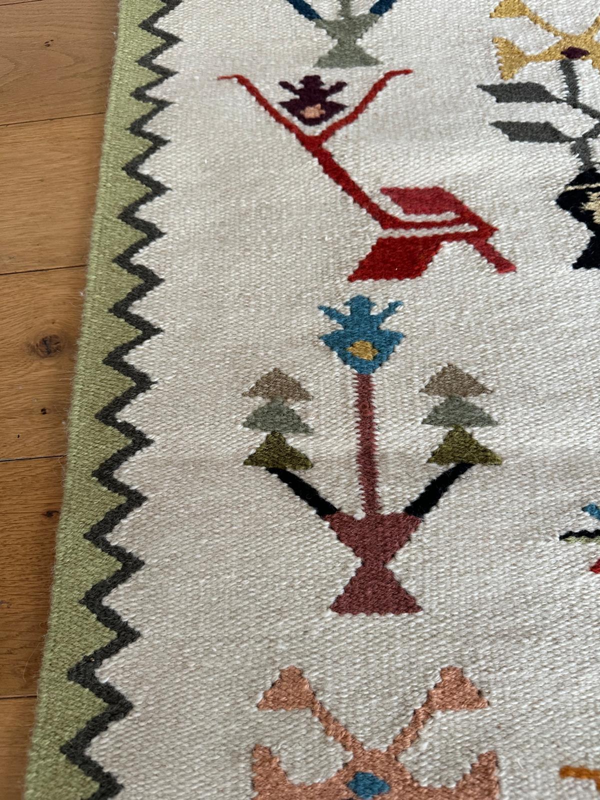 Handwoven Wool Rug – Tree of Life (Karamani Technique)