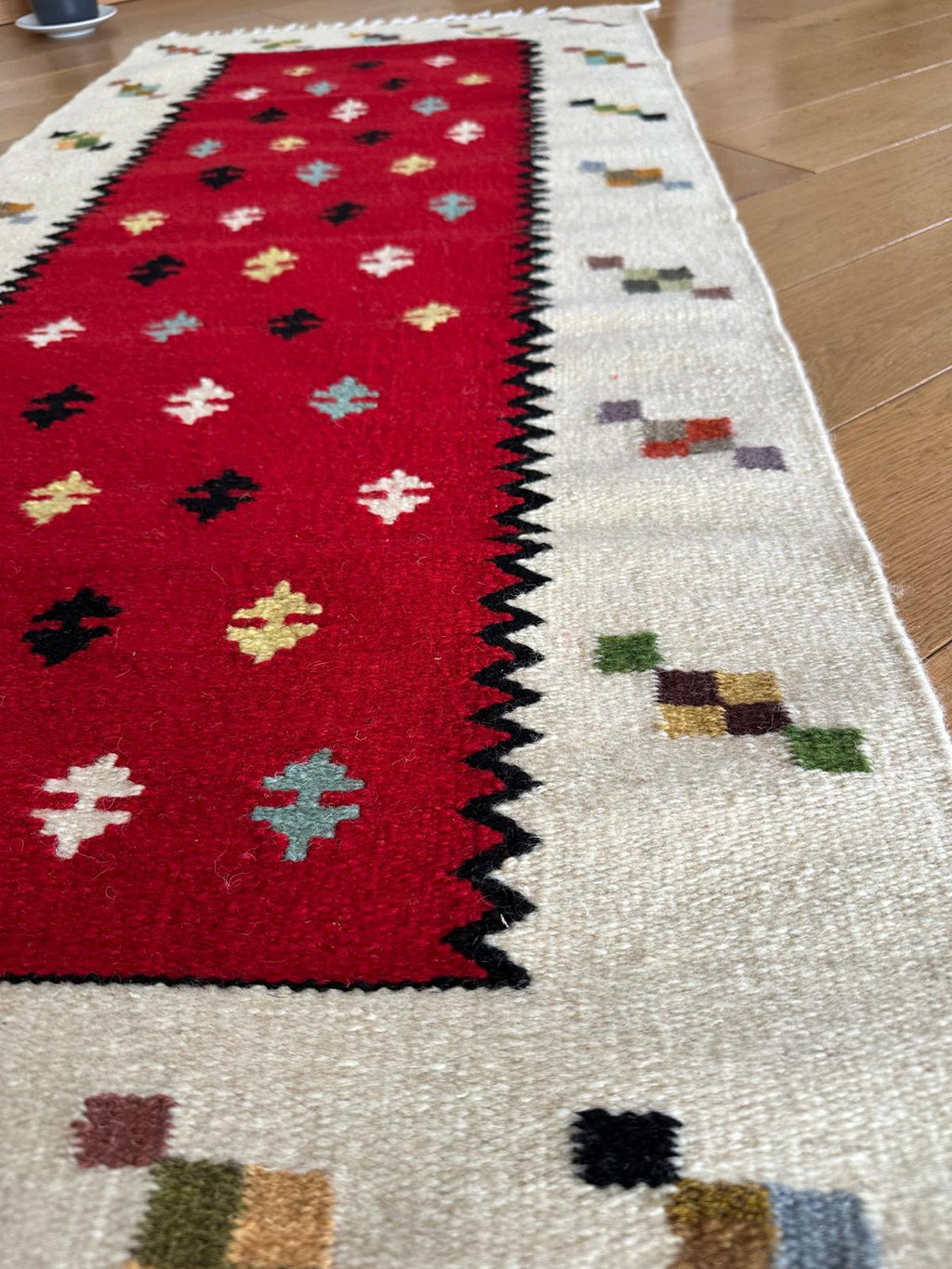Handwoven Wool Runner – Ram’s Horn Motif