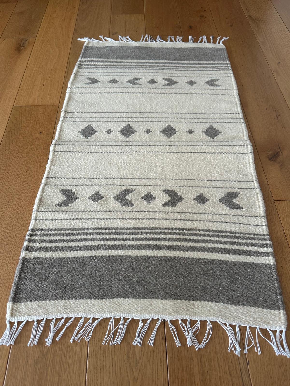 Handwoven Wool Rug – Diamond Motif