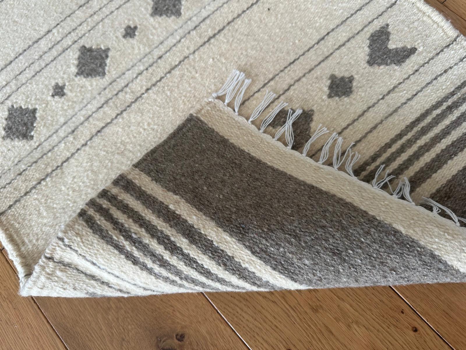 Handwoven Wool Rug – Diamond Motif