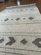 Handwoven Wool Rug – Diamond Motif