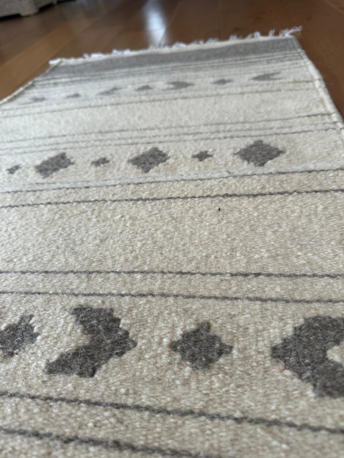 Handwoven Wool Rug – Diamond Motif