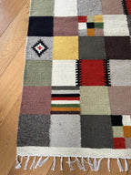 Handwoven Wool Runner – Checkerboard Pattern