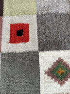 Handwoven Wool Runner – Checkerboard Pattern