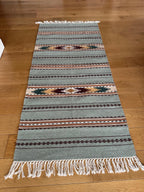 Handwoven Wool Runner – Chain Pattern