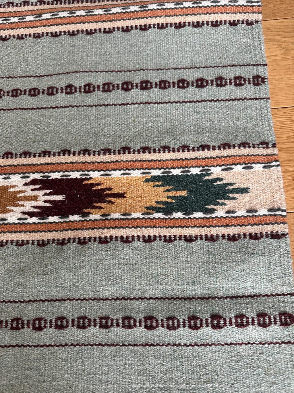 Handwoven Wool Runner – Chain Pattern