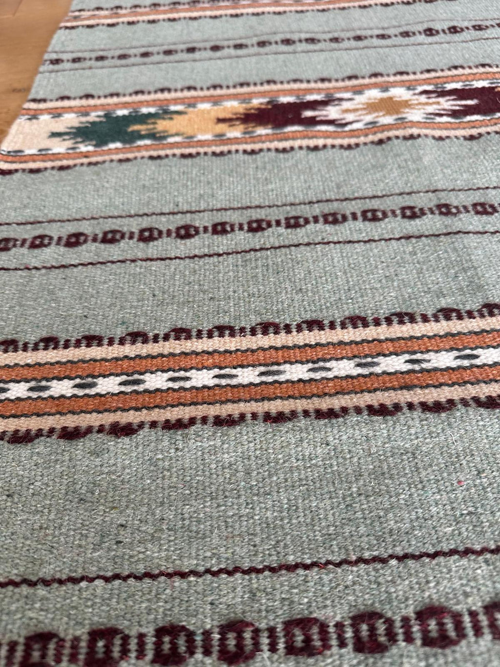 Handwoven Wool Runner – Chain Pattern