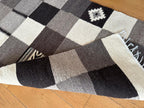 Handwoven Wool Runner – Abstract Checkerboard Pattern