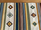 Handwoven Wool Runner – Stripe & Diamond Pattern